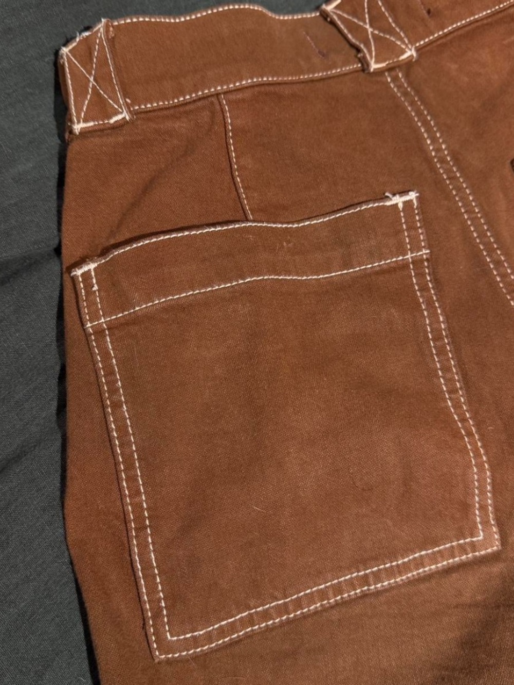 Madewell Emmet Wide Leg Garment High-Rise Straight-Leg Jeans in Chestnut Brown - Picture 6 of 12